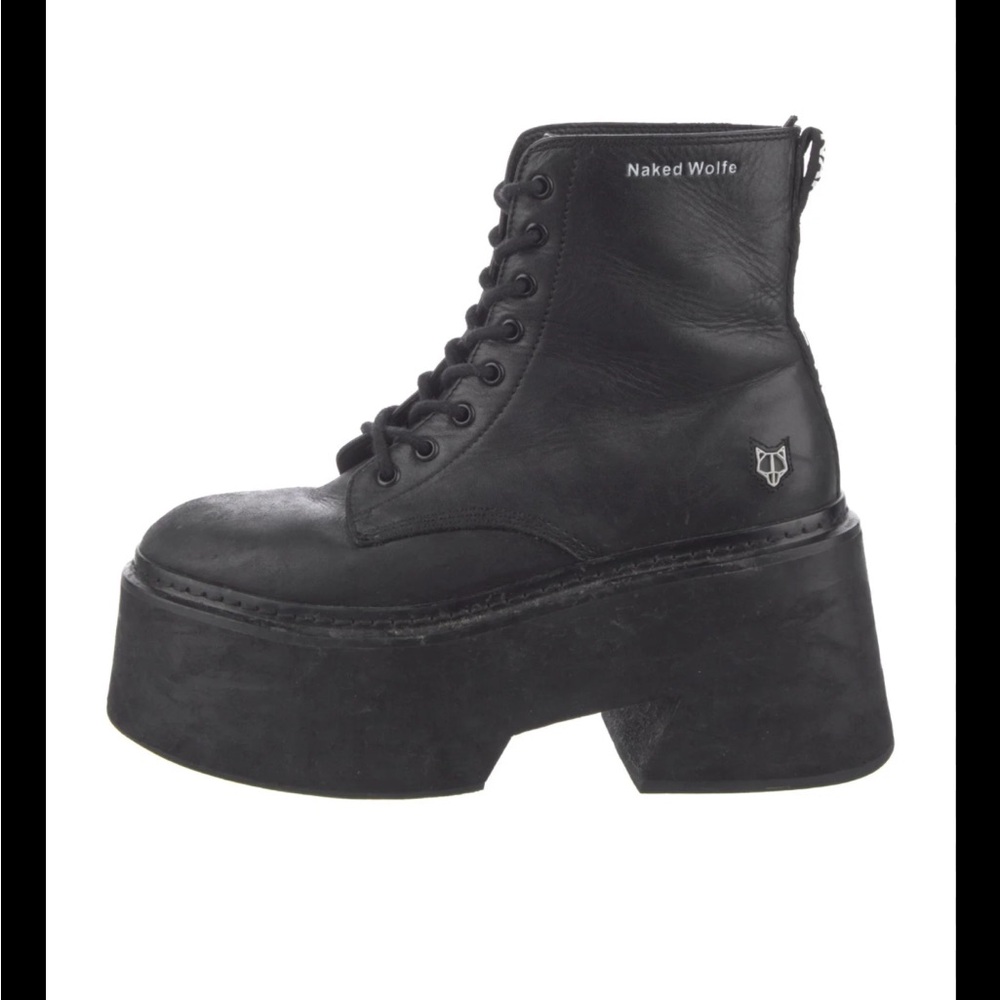 NAKED WOLFE LEATHER PLATFORM BOOTS